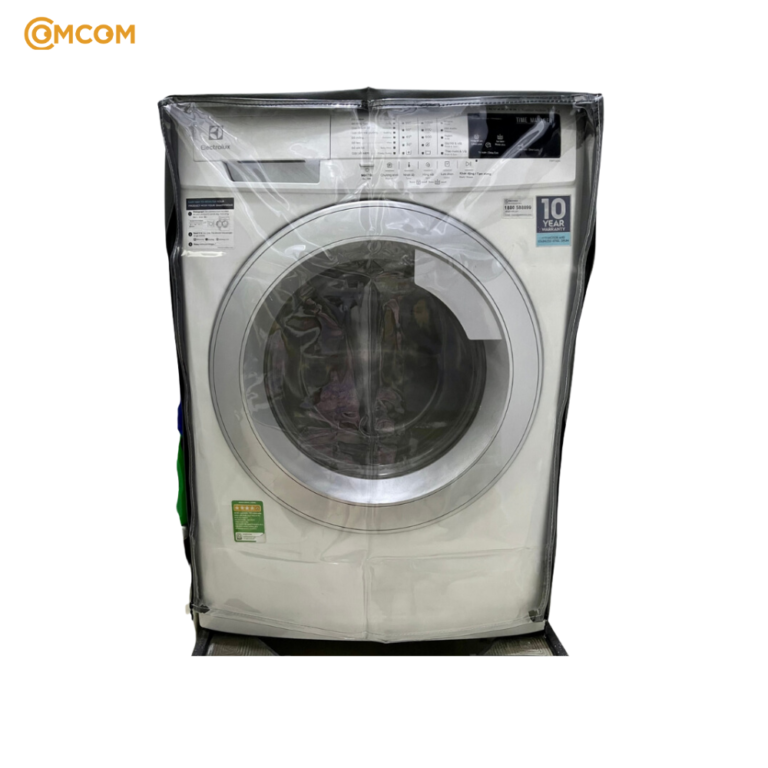 Áo trùm máy giặt cửa trước vải da khoét sẵn ô cửa