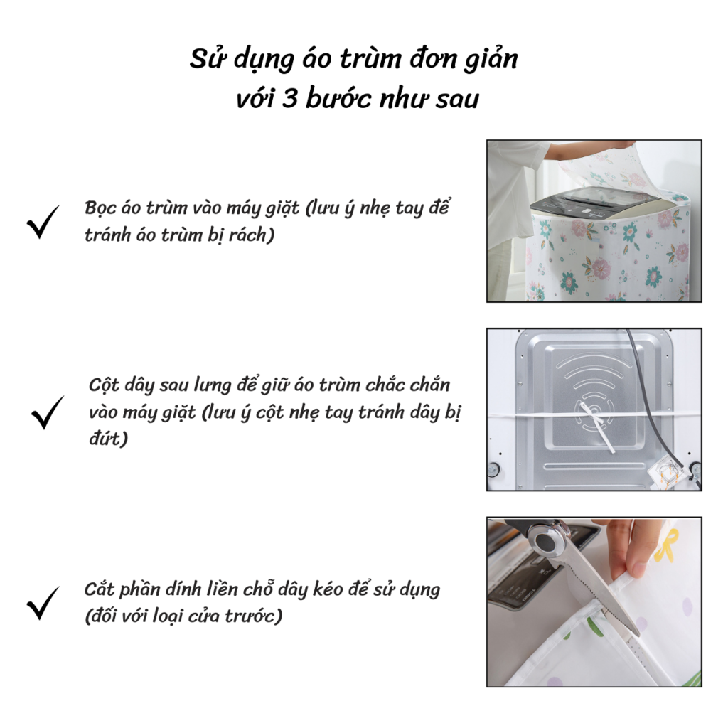 Áo trùm máy giặt chống thấm chống bụi