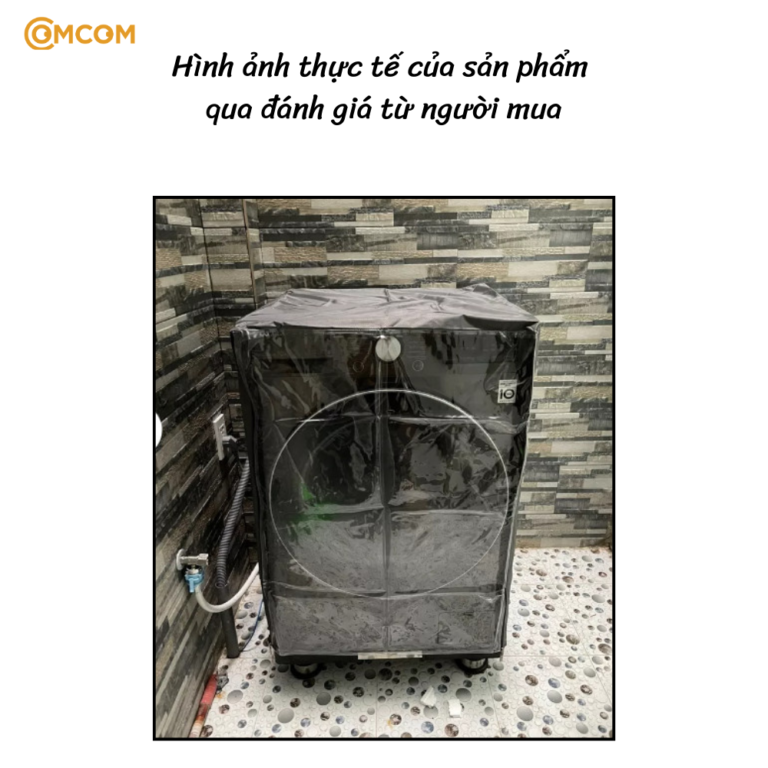 Áo trùm máy giặt vải Dù trên máy đặt ngoài trời